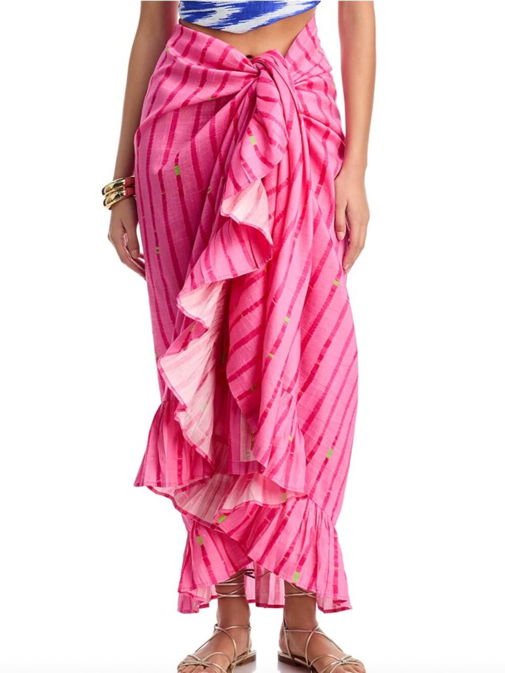 NWT Coniglio Palm Beach Ruffle Power Pareo - Silk Dupioni